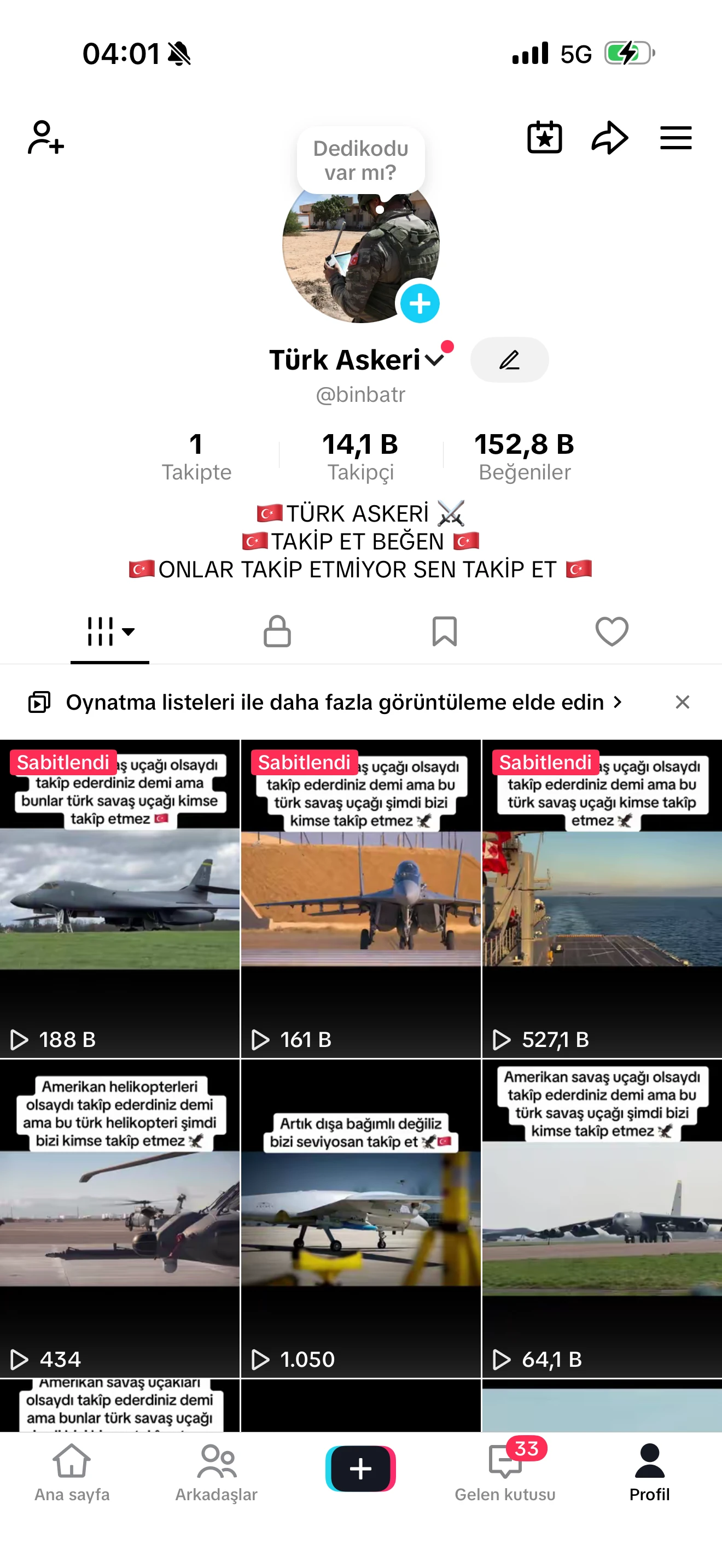 14K Türk Takipçili Aktif TikTok Hesabı